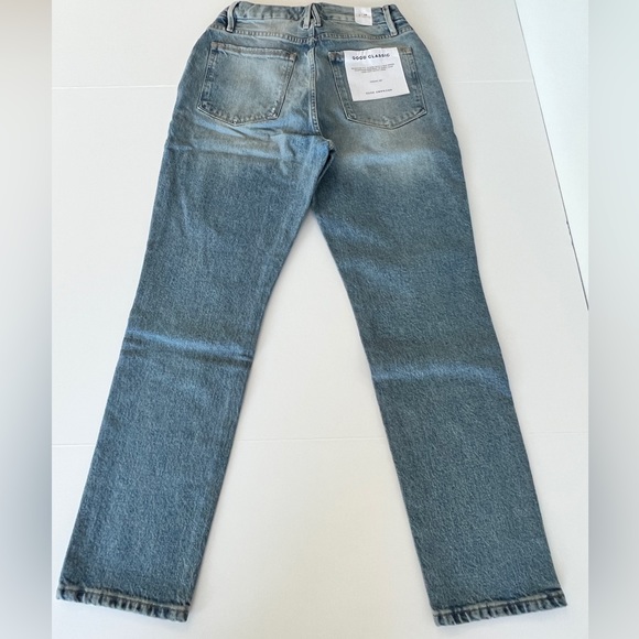 Good American Good Classic High Rise Distressed Jeans, Indigo - Size 26 - Picture 7 of 12